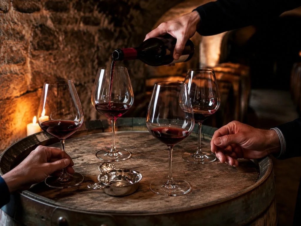 Weinprobe burgundischer Weine bei einem Winzer